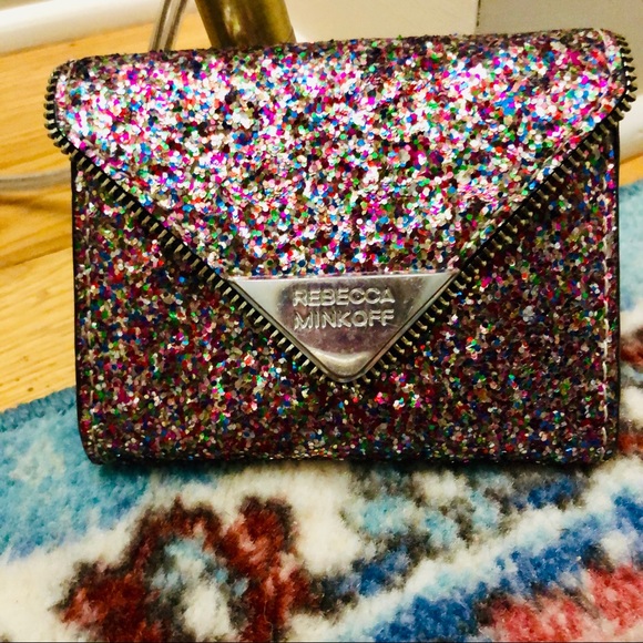 🎉EUC REBECCA MINKOFF MULIT GLITTER METRO WALLET🎉 - Picture 1 of 8